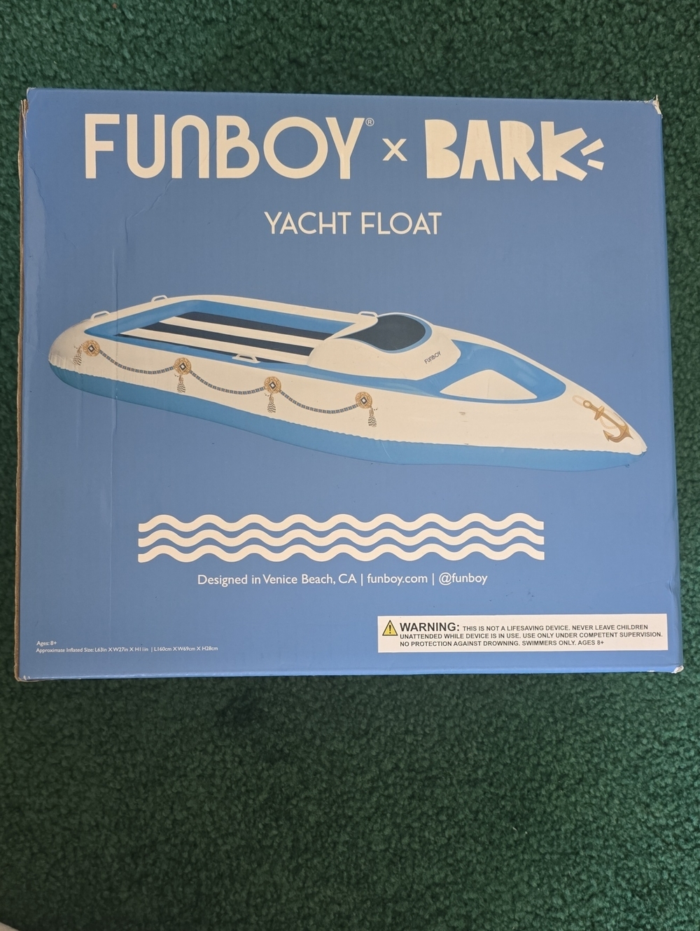 Blue & White Yacht Float for Kids